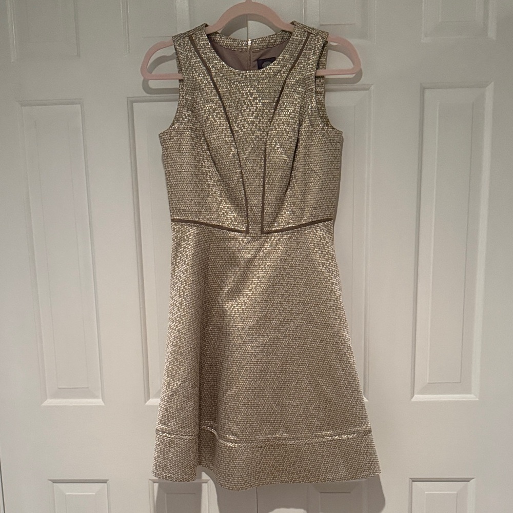 Vince Camuto Shimmering Gold Sleeveless Dress